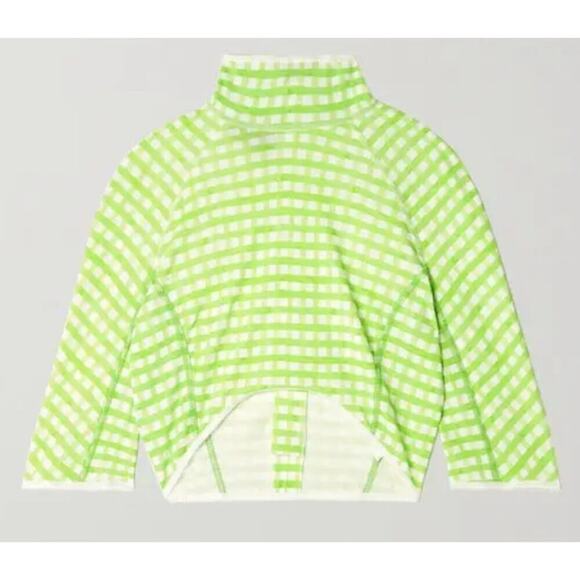 Jacquemus Tuba cropped gingham jersey turtleneck top - Picture 6 of 9